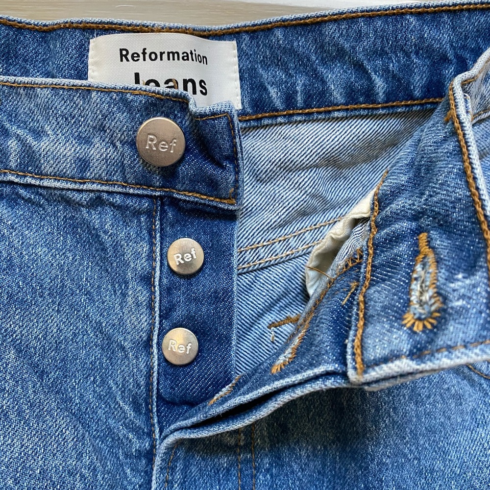 Allie Reformation High Waisted Denim Shorts